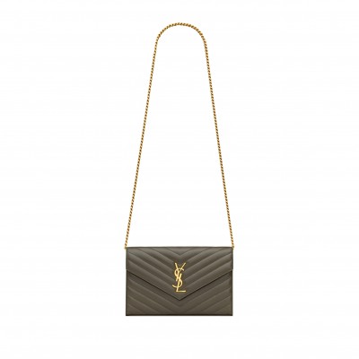 YSL CASSANDRE CHAIN WALLET IN LAMBSKIN 377828AAA443212 (22.5*14*4cm)